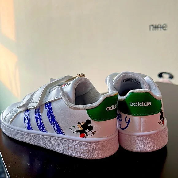 adidas gazelle silver green womens Kids Black adidas Disney Mickey Mouse Grand Court
